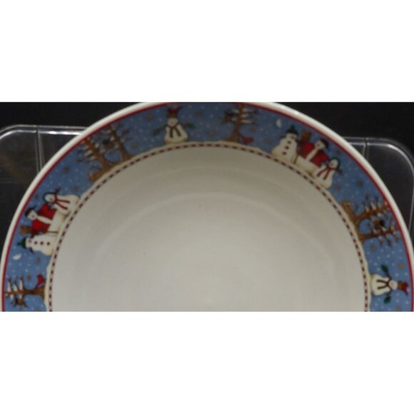Sakura Debbie Mumm Stoneware Bowl Snowman Design Dishwasher & Microwave Safe - Picture 3 of 4